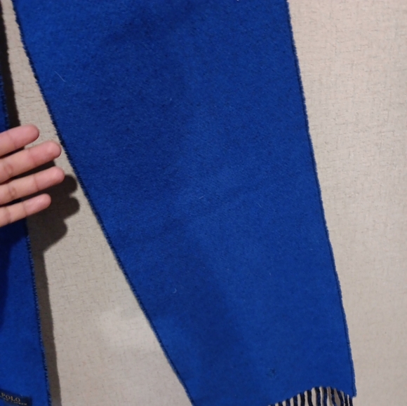 Polo Ralph Lauren Mens Blue Merino Italy Wool Scarf - Picture 5 of 5